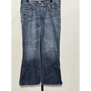 7 For All Mankind Jeans Women's Sz 30 A Pocket Flare Low Rise Denim